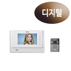 코맥스 비디오폰 CAV-705UW/DRC-4Y 화이트/블루 (디지털방식)