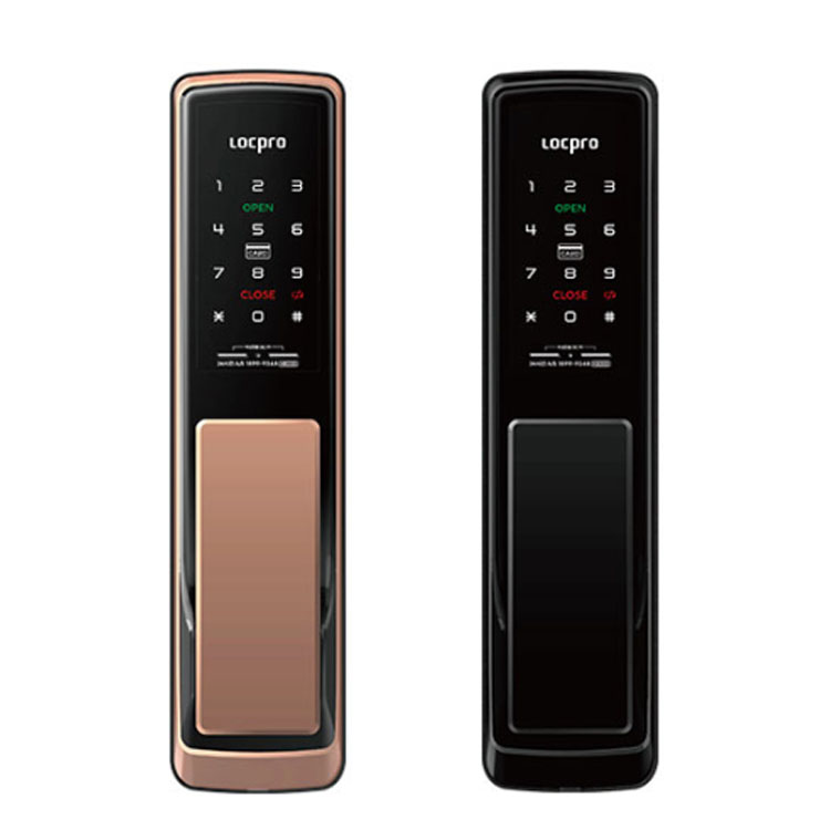 락프로 H5000S 로즈골드/블랙 (푸시풀/번호+카드 2WAY)
